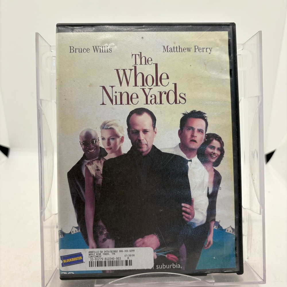 The Whole Nine Yards DVD 2000 Bruce Willis Matthew Perry Blockbuster Case